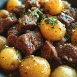 Garlic Butter Beef Bites with Potatoes
