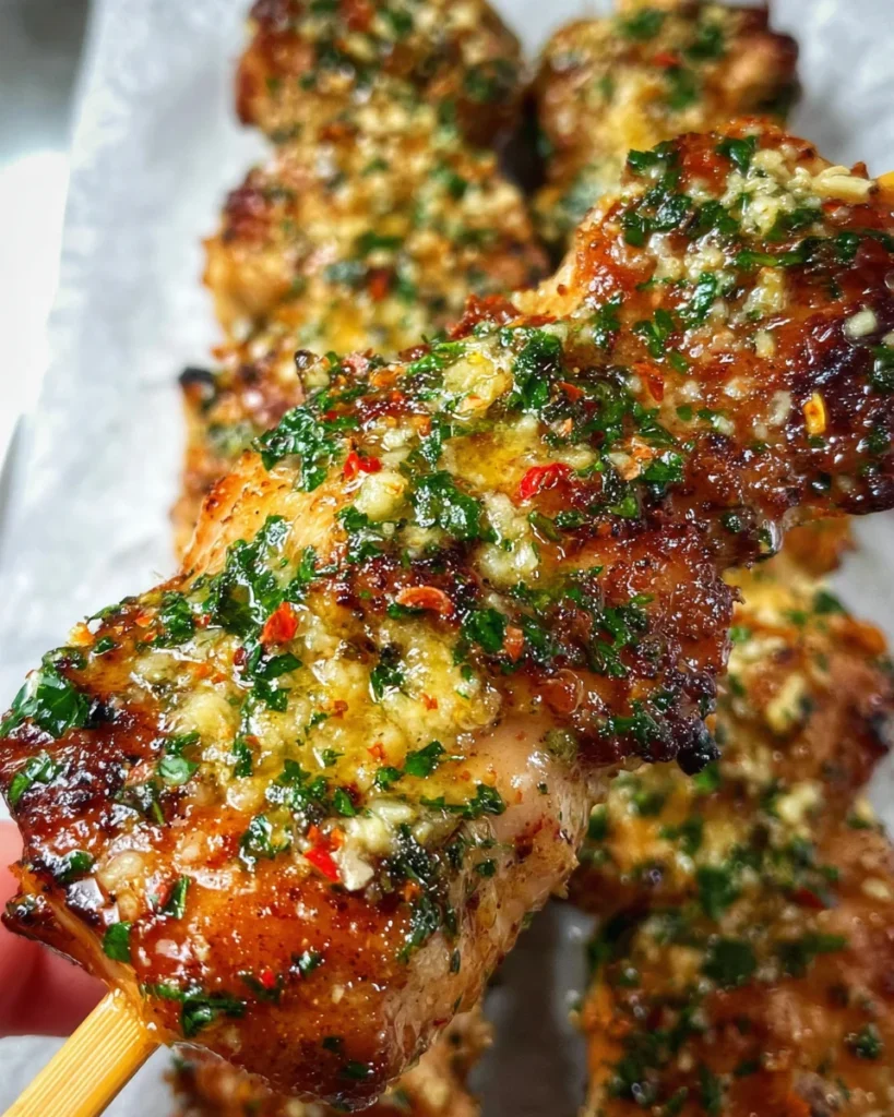 Garlic Parmesan Chicken Skewers
