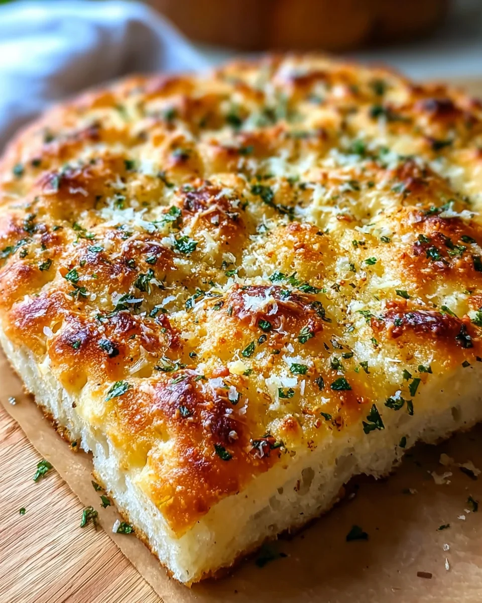 Garlic Parmesan Focaccia Bread : Savory & Easy
