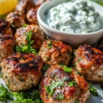 Greek Turkey Meatballs with Tzatziki