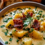 Hearty Cheddar Garlic Herb Potato Soup Recipe
