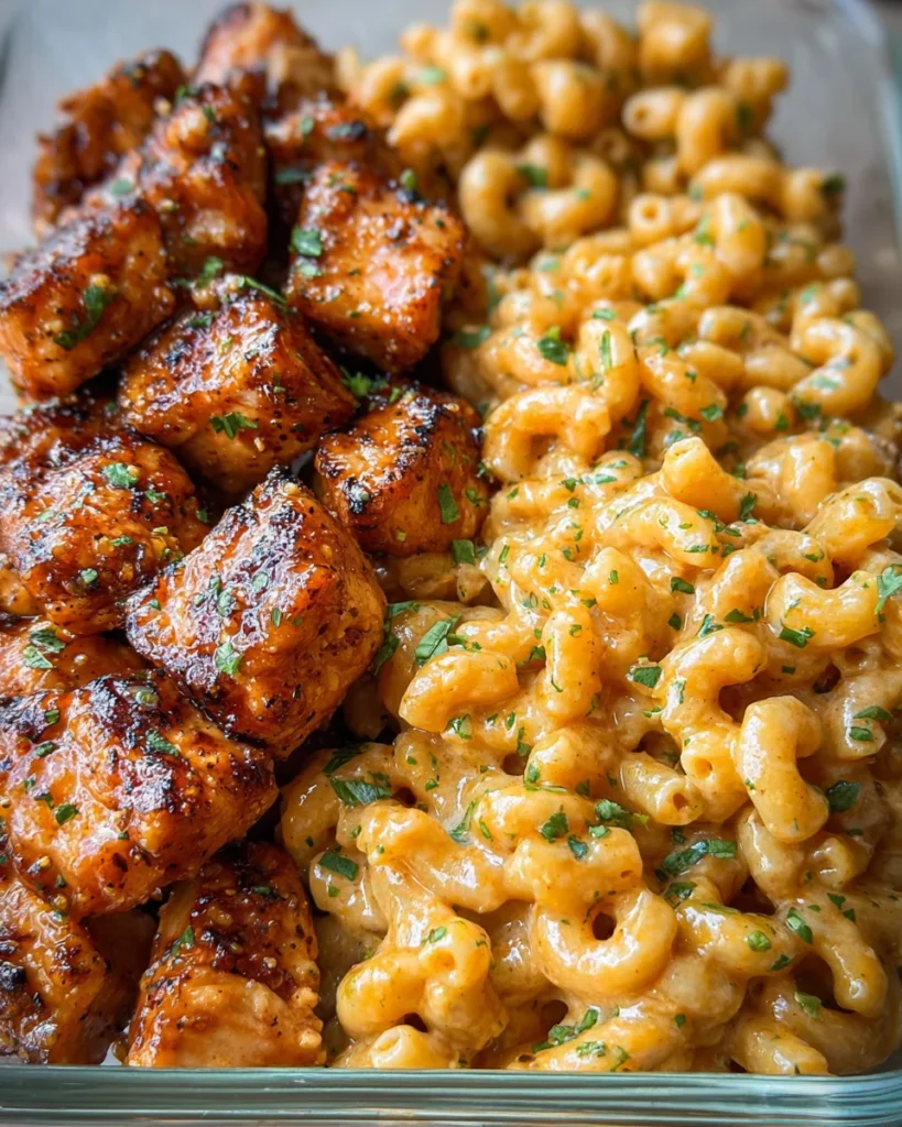High-Protein Honey Garlic Butter Chicken with Mac & Cheese