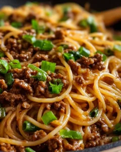 Mongolian Ground Beef Noodles