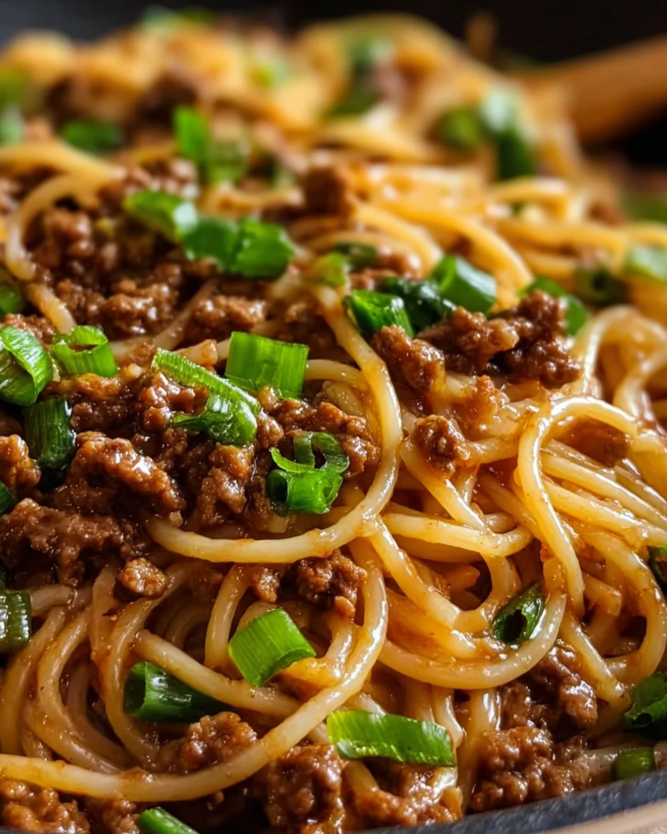 Mongolian Ground Beef Noodles