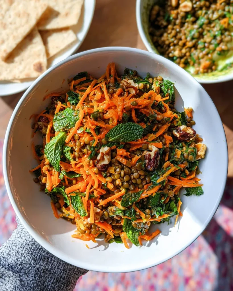 Moroccan Lentil Carrot Salad (Vegan)