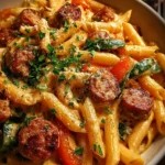 One Pot Creamy Cajun Sausage Pasta (30-Minutes)