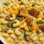One Pot Macaroni Cheeseburger Soup