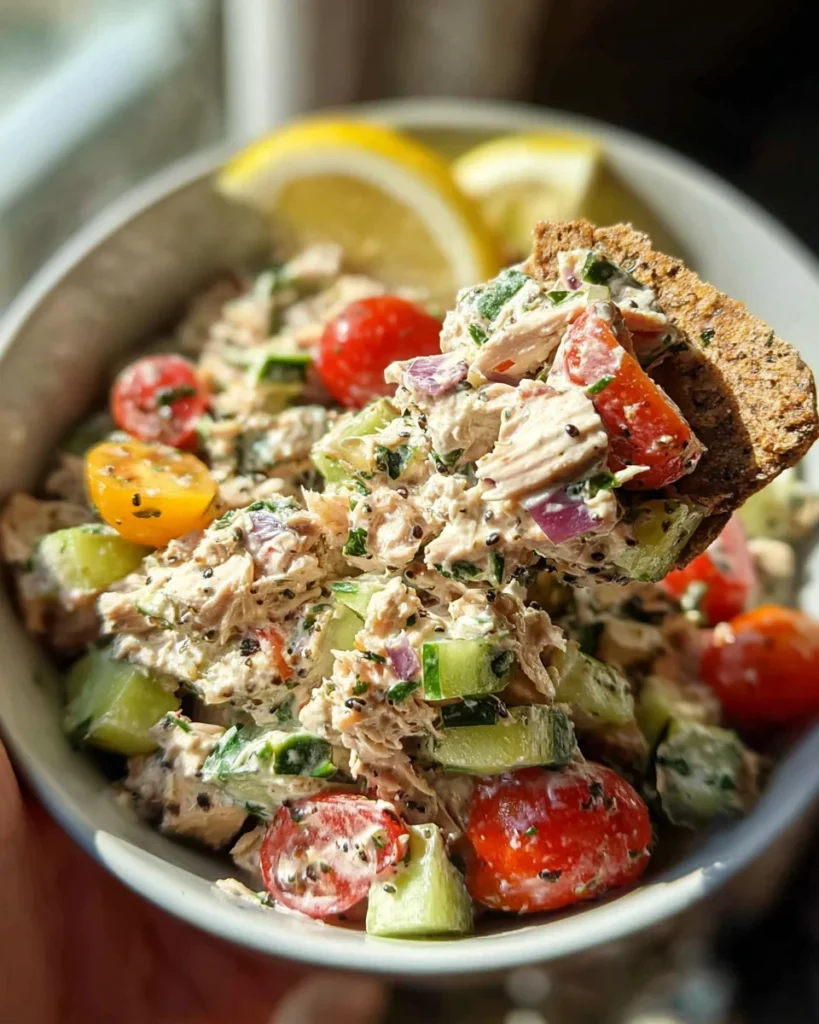 Quick Mediterranean Tuna Salad with No Mayo (Healthy)