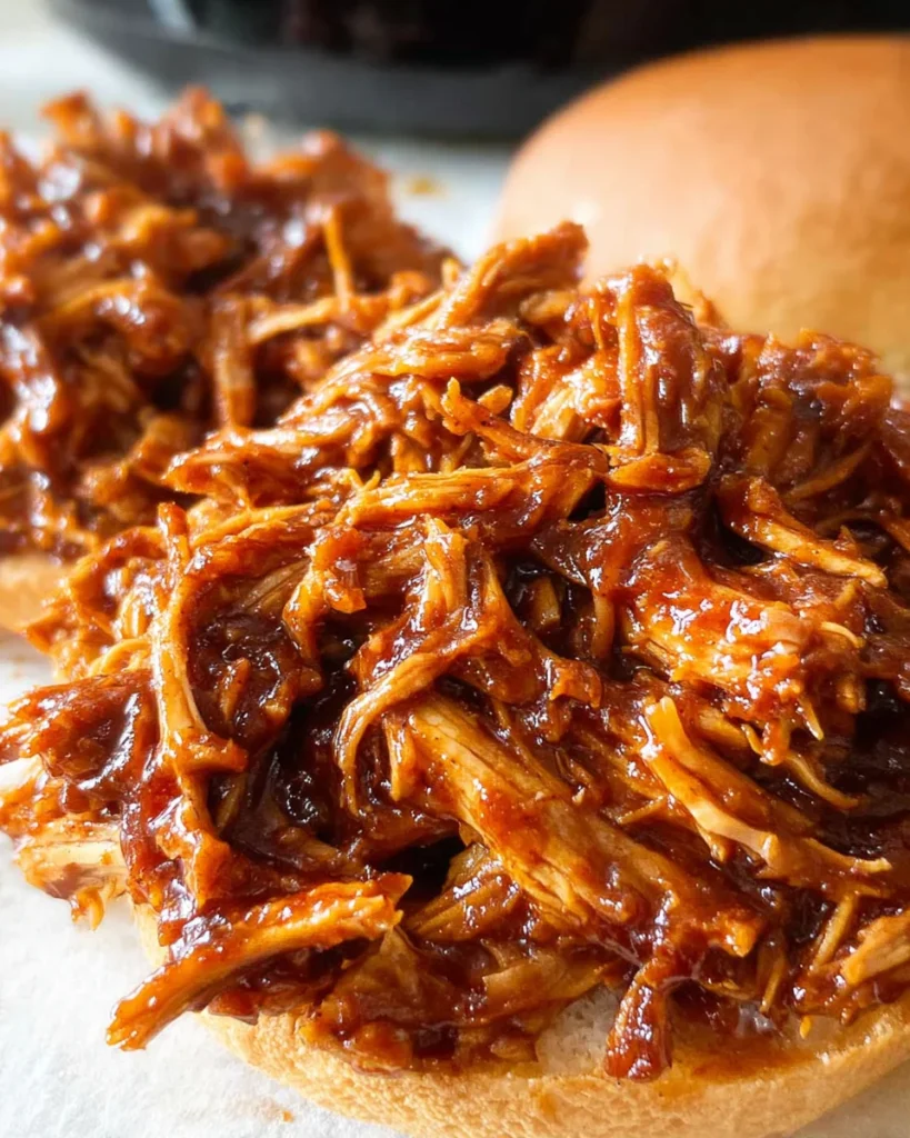 Shredded BBQ Chicken (Crock Pot Recipe)