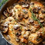 Skillet Chicken and Mushroom Wine Sauce