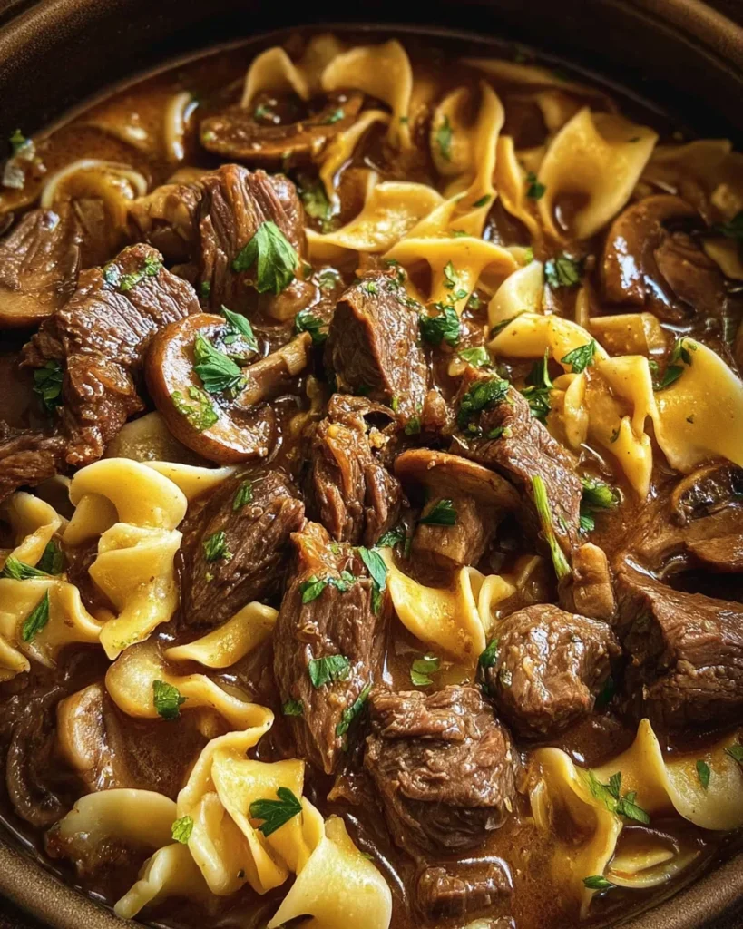 Slow Cooker Beef and Noodles