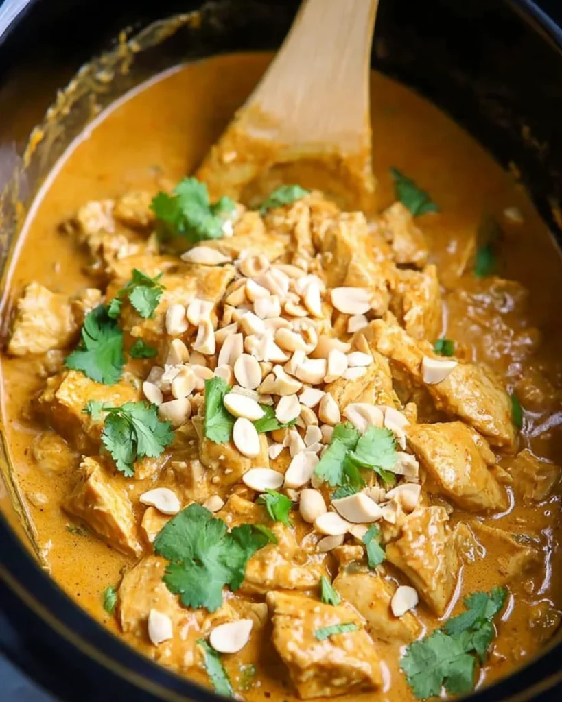 Slow Cooker Thai Peanut Chicken | Low Carb