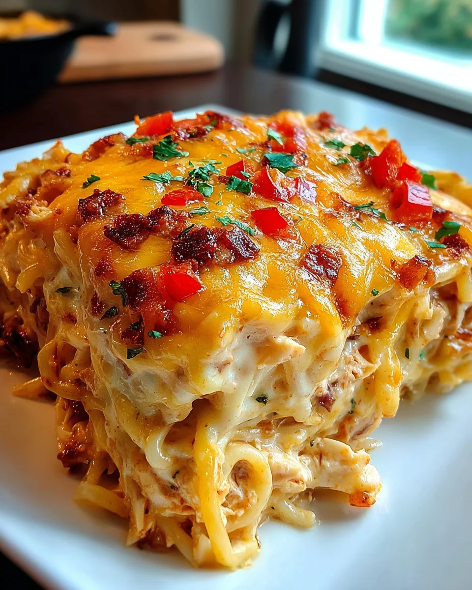 Spicy Southern Cheesy Chicken Spaghetti Casserole