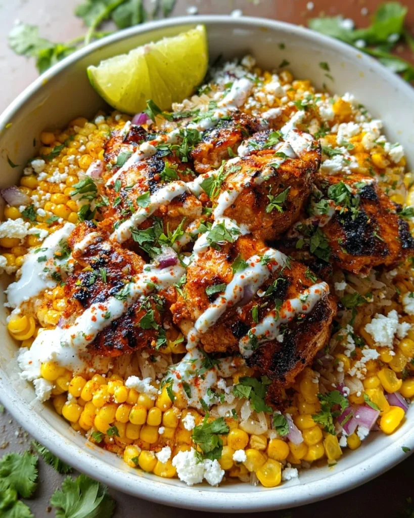 Street Corn Chicken Rice Bowl