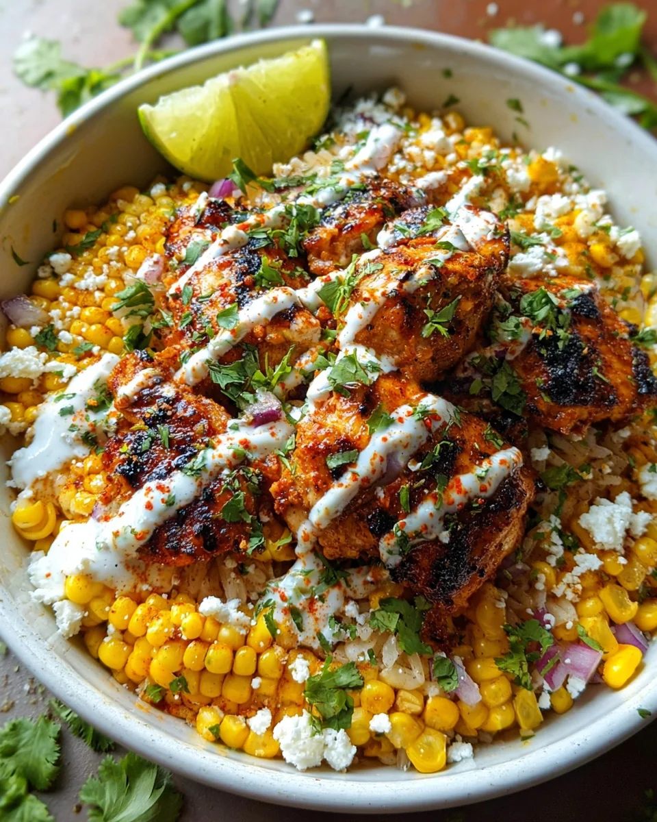 Street Corn Chicken Rice Bowl