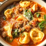 Tortellini Soup with Italian Sausage & Spinach