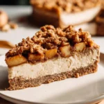 VEGAN APPLE CRUMBLE CHEESECAKE