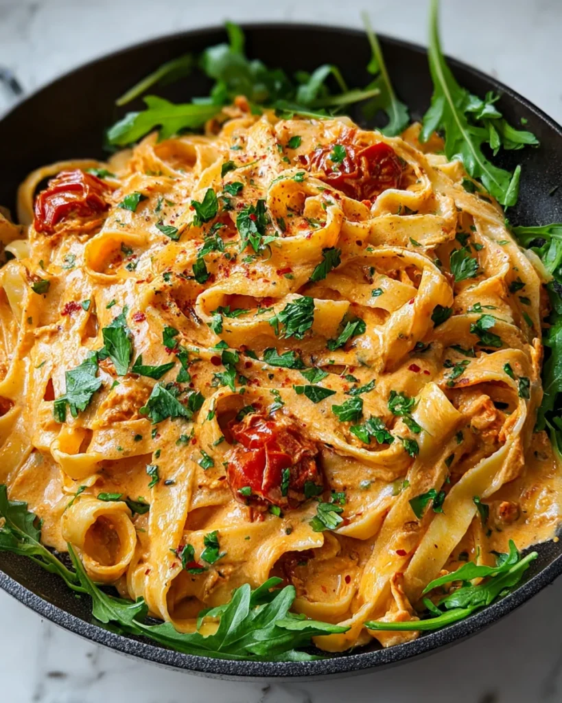 Vegan Creamy Sun Dried Tomato Pasta Recipe