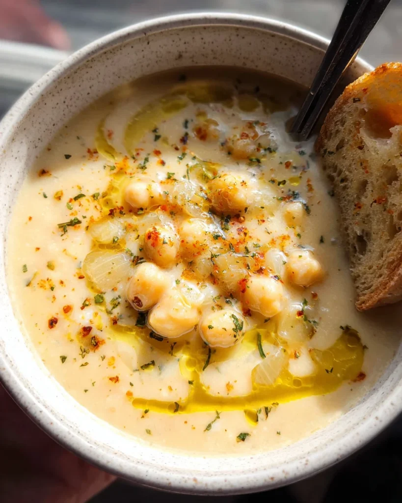 Vegan Garlic Chickpea Soup