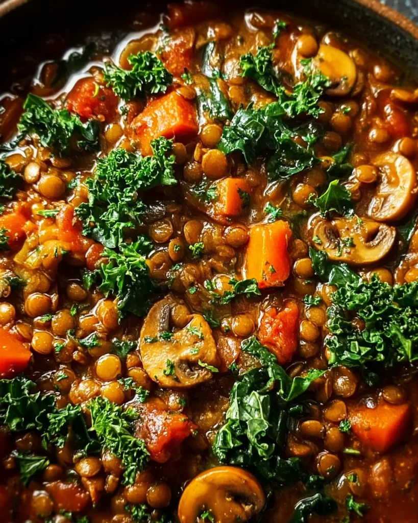 Vegan Lentil Mushroom Stew