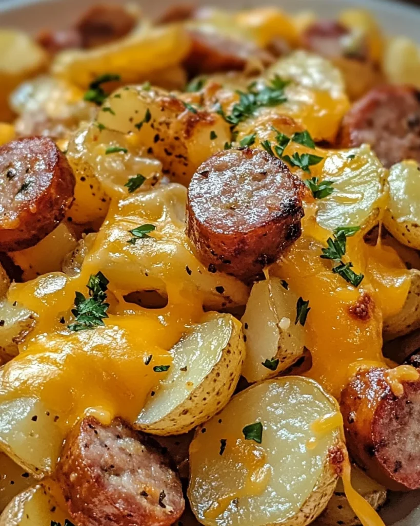 Cheesy Ranch Potatoes and Smoked Sausage