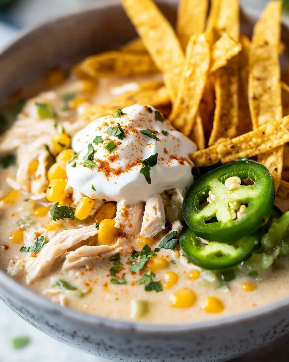 Creamy Crockpot White Chicken Chili