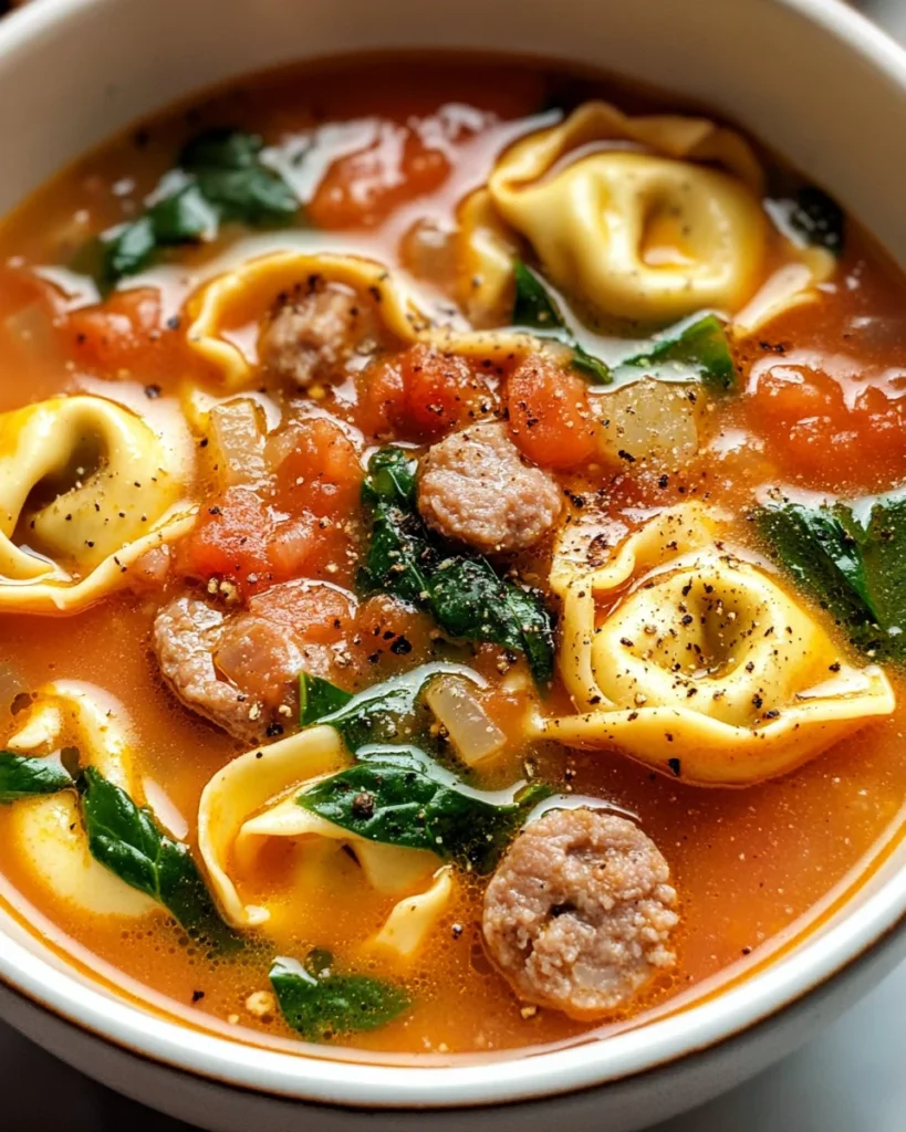 Crockpot Tortellini Soup with Sausage