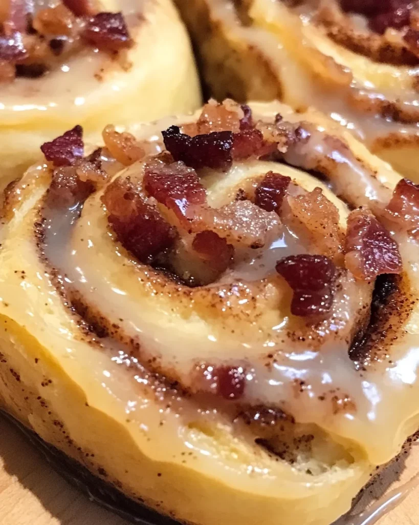 Easy Maple Bacon Cinnamon Rolls