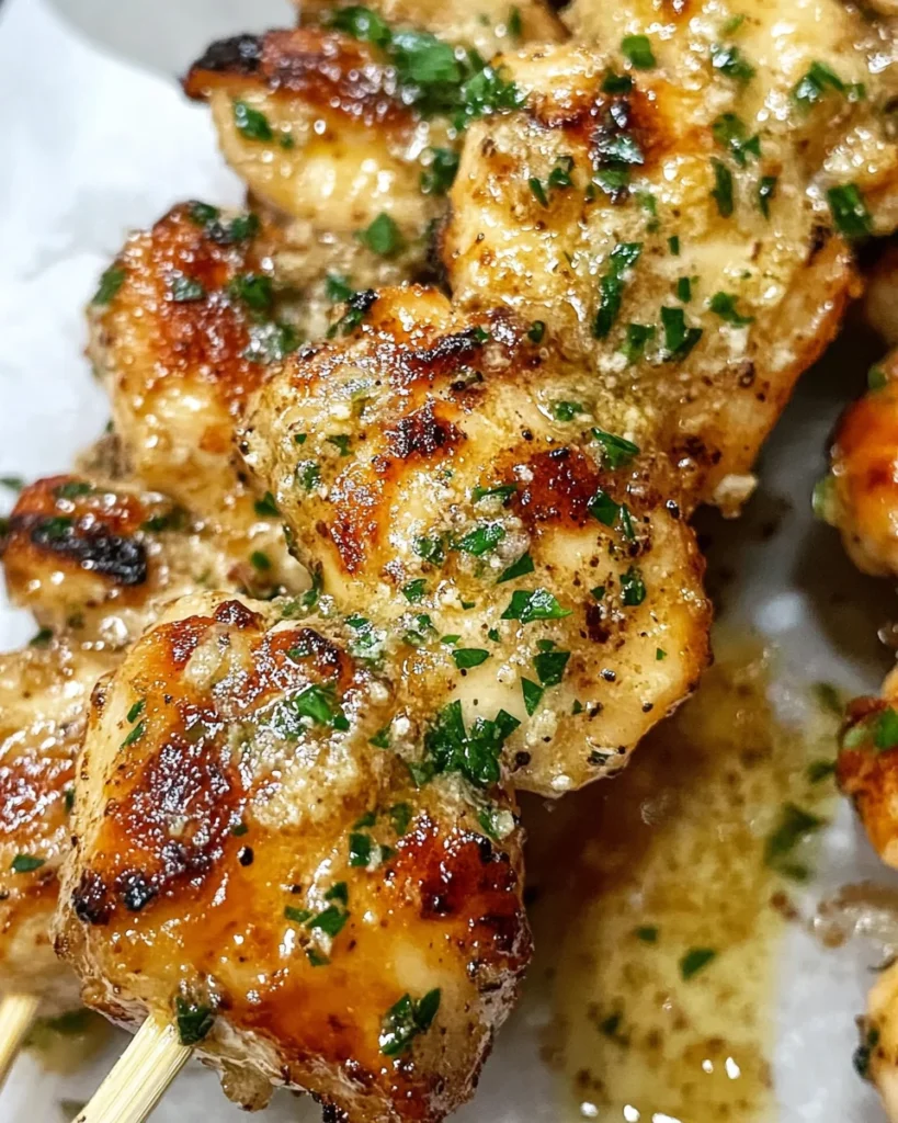 Garlic Parmesan Chicken Skewers