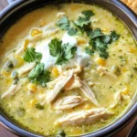 Green Chicken Enchilada Soup - Creamy and Cheesy!