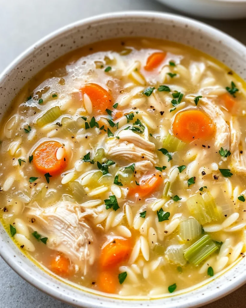 Lemon Chicken Orzo Soup