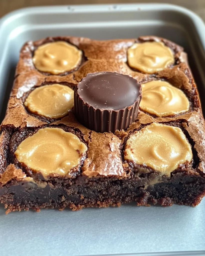 Peanut Butter Cup Stuffed Brookies