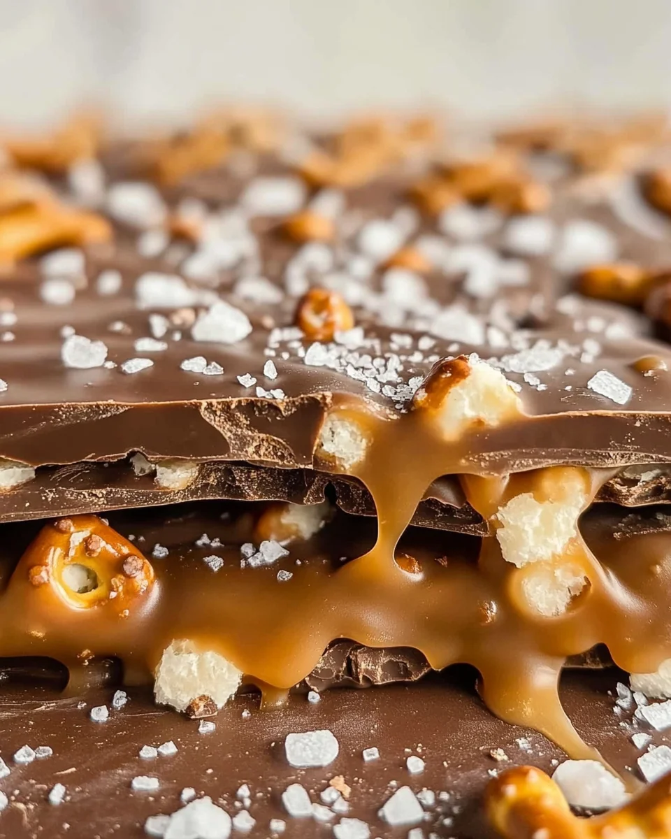 Salted caramel pretzel bark