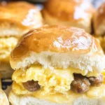 Sausage Egg and Cheese Breakfast Sliders with Syrup Glaze