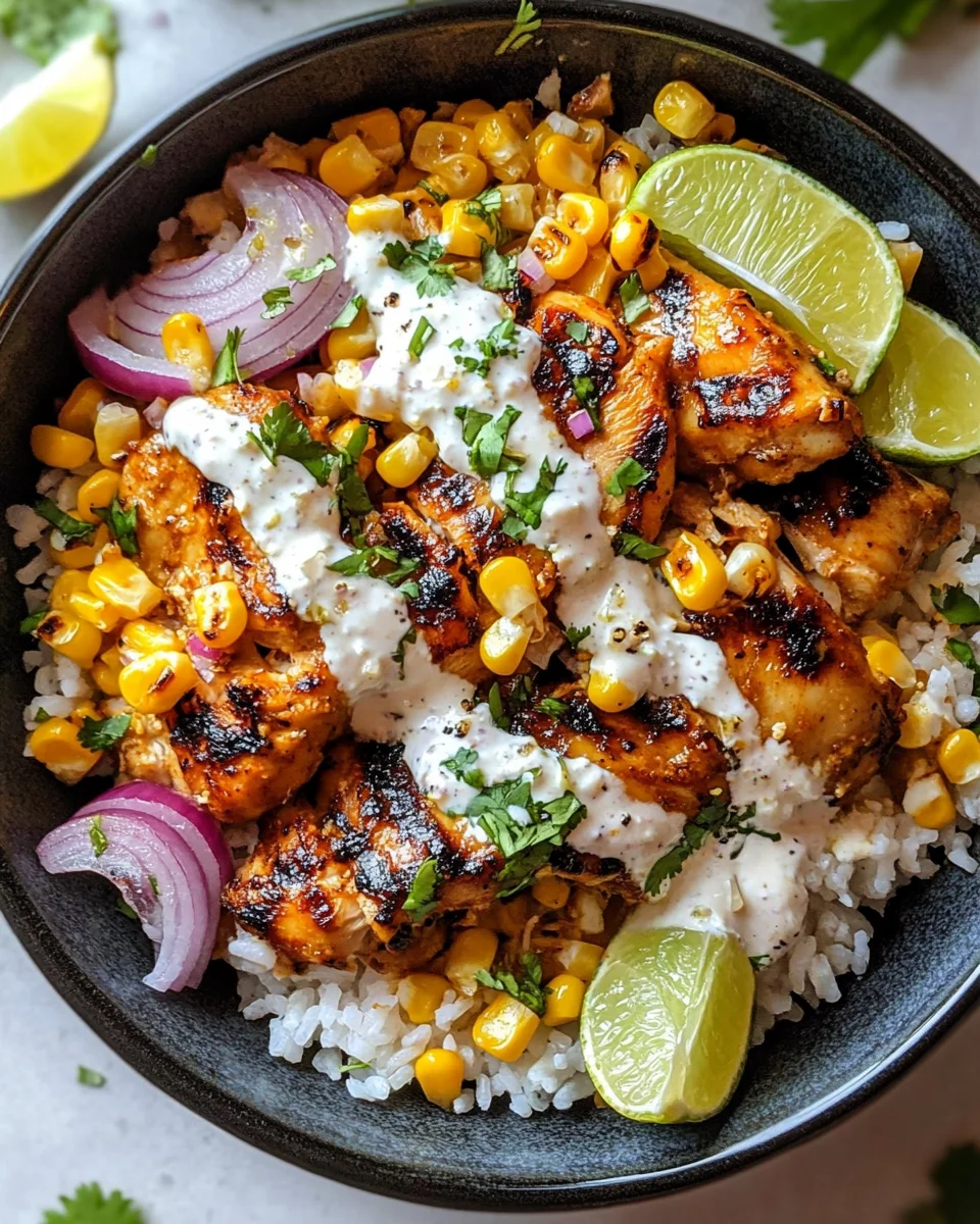 Street Corn Chicken Rice Bowl
