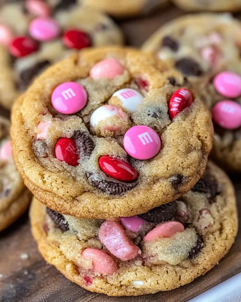 Valentine's day Oreo M&m's cookies